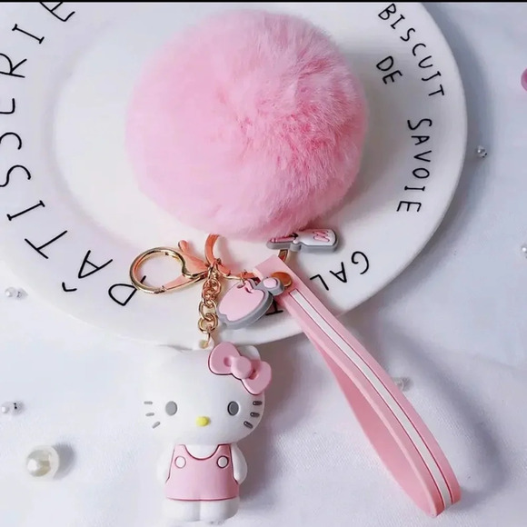 Hello‎ kitty key chain fluffy clip keyring - Picture 1 of 1